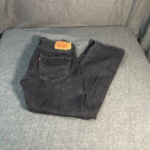 Levis 501 Jeans Mens 32x30 Black Button Fly Straight Denim Western Pants